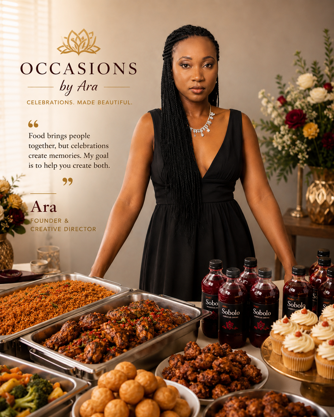 Ara, founder and caterer for Occasions by Ara